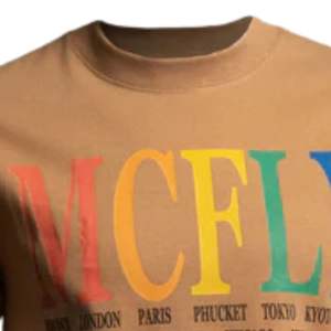 Rainbow Tour Graphic T <b>Shirt</b> <b>for</b> Men and <b>Women</b> Bold Color Text Print Tan Cotton Casual Streetwear Tee - Product Image 5