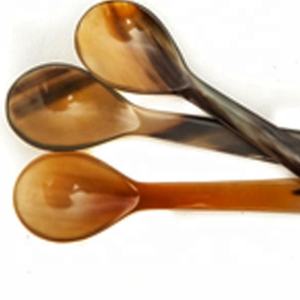 Cucharas de cuerno hechas a mano, diseño encantador, condimentos de azúcar incrustados, utensilio de cocina con mango, para exportación, venta al por mayor - Product Image 3