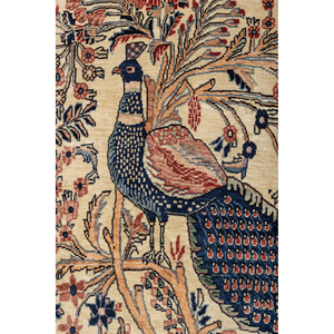 Aalam Gold Hand Knotted <b>Wool</b> Rug Floral Pattern 9x12 Rectangle for Home for Living Room Bedroom or Teen's Hallway-Pae-6433 - Product Image 3