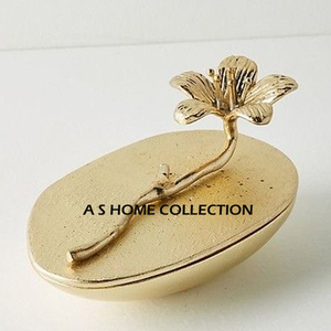 ชุดถ้วยอลูมิเนียมสำหรับตกแต่งบ้านฐานชุบทองดีไซน์รูปดอกไม้ทำด้วยมือ5ชิ้น - Product Image 2