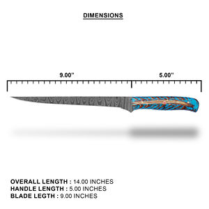 Couteau à filet en acier inoxydable avec manche en bois pour une utilisation professionnelle en cuisine, découpe de poisson et transformation des fruits de mer - Product Image 5
