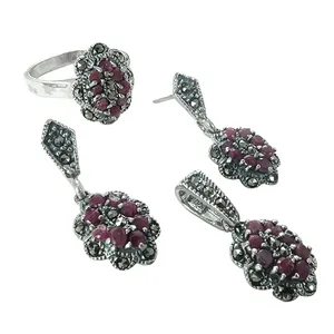 Ensemble de bijoux en zircon fin et perles pour femmes, boucles d'oreilles et bague plaquées or classiques, occasion de fête - Product Image 3