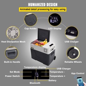 VEVOR 12V <b>Car</b> Refrigerator 50L Single Zone Portable <b>Freezer</b> with Wheels Handle -4F to 68F Compact <b>Fridge</b> for Travel Camping - Product Image 5