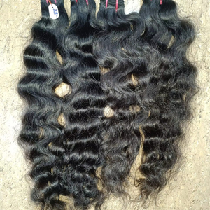 100% Extensiones de cabello ondulado Remy virgen indio natural sin procesar de alta calidad directo de los proveedores de Chennai - Product Image 1