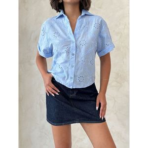 เสื้อปักลายลูกไม้ขายส่ง - สีฟ้า - Product Image 4