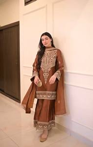 Nuevo Conjunto de Top y Pantalones Palazzo de Seda con Estampado Digital/Grabado en Relieve de Secado Rápido, Diseño Moderno, con Dupatta, para Mujer, Ropa de Fiesta para Todas las Temporadas - Product Image 2