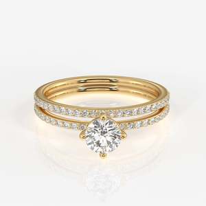 Anillo de Compromiso con Diamante Moissanite de Corte Redondo en Plata de Ley, Colección de Anillos de Diamantes Elegantes - Product Image 1