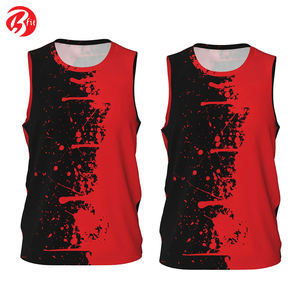 Uniforme de basket-ball en polyester BSCI sans manches élégant et respirant Vêtements de sport grande taille avec impression par sublimation - Product Image 4