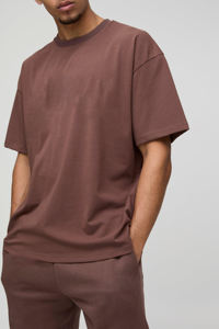 OEM/ODM Ensemble de jogging pour homme 100% coton DTF personnalisé imprimé logo surdimensionné épaules tombantes couleur unie streetwear pour homme - Product Image 2