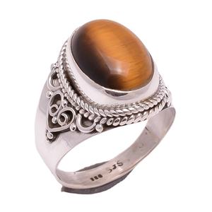 ธรรมชาติเสือตาแหวน925เงินสเตอร์ลิงเครื่องประดับขายส่งอินเดียที่ทำด้วยมือปรับผู้หญิงเครื่องประดับซัพพลายเออร์ - Product Image 1