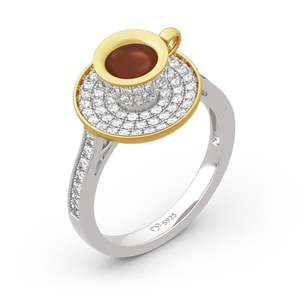 แหวนแฟชั่นเงินสเตอร์ลิงรูปถ้วยกาแฟยามบ่ายแสนโรแมนติกจากเจลิยา - Product Image 2