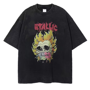 เสื้อยืดผ้าฝ้าย100% พิมพ์ลายดิจิทัลขนาดใหญ่สำหรับผู้ชายเสื้อยืดซักทรายสำหรับผู้ชายปรับแต่งได้ - Product Image 2