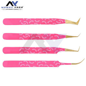 Pinces à cils 3D professionnelles en acier inoxydable pour extensions de cils, clip individuel incurvé et angulaire pour fibres, bande de préhension pour cils - Product Image 3