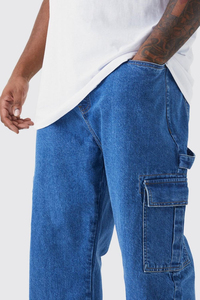 Customized Newest Fashion <b>Men's</b> Pants Trousers Baggy Streetwear <b>Jeans</b> Wide Leg Wash Black with Button Decoration Casual Style - Product Image 6