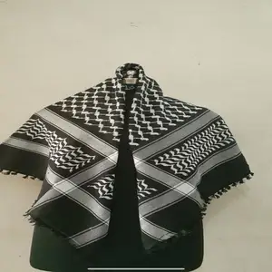 Palestine <b>Scarf</b> of <b>Men</b> Yashmagh Shemagh <b>Black</b> Handmade Arab <b>Men</b> Arafat <b>Scarf</b> Keffiyeh With Tassel Muslim Hijab Shemagh - Product Image 1