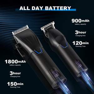 Tondeuse professionnelle sans fil pour hommes, kit de coupe de cheveux avec tondeuse à barbe et accessoires de toilettage - Product Image 3