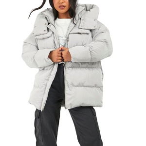 Chaqueta de plumón personalizada de alta calidad, chaqueta de plumón acolchada de burbujas transpirable para mujer con capucha, chaqueta acolchada para mujer - Product Image 1