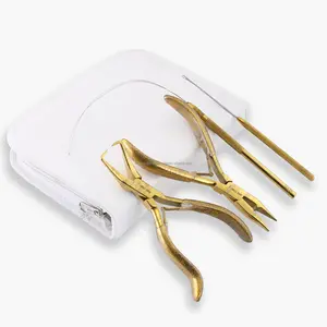 All'ingrosso kit di strumenti per extension per capelli Micro perline pinza nastro in acciaio inox Color oro di prima classe