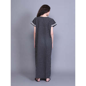 Camisón de Algodón 100% Puro para Mujer con Bolsillo, Suave, Transpirable, Largo, Estampado, con Cordón Ajustable para Comodidad Diaria - Product Image 6