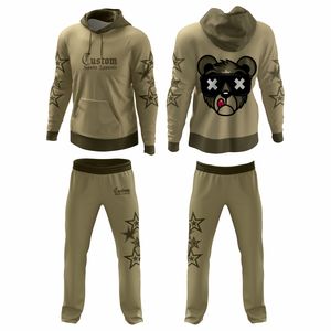 Conjunto Deportivo de Invierno para Hombre, Sudadera con Capucha y Pantalones Jogger, Peso Pesado, Calidad Premium, Talla Personalizada, Sublimación, Directo de Fábrica - Product Image 1