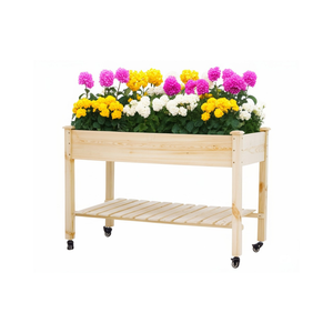 Lit de jardinière de jardin surélevé en bois personnalisé boîtes de jardin de jardinière en bois avec roues écologique extérieur pour jardin, décoration - Product Image 5