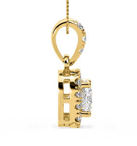 Elegante Colgante de Diamante Cultivado en Laboratorio con Corte Cojín en Oro Amarillo de 8KT para Mujer, Sin Cadena, Claridad VS1, Color E, 2.50 Gramos, Joyería Ligera - Product Image 3