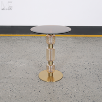 Table basse ronde minimaliste moderne OEM en gros, table d'appoint personnalisée avec cadre en verre pour salon et appartement