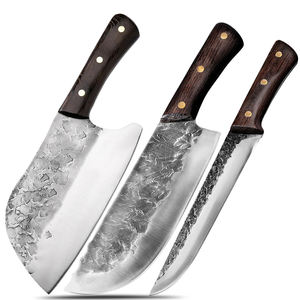 ชุดมีดเชฟแบบตีสองหน้า5ชิ้นทำจากเหล็กคาร์บอนปลอมแปลงใบมีดศักดิ์ศรี OEM ทำตามสั่ง - Product Image 5