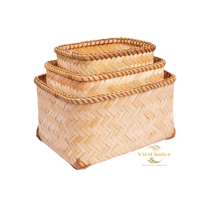 Cesta de ratán de bambú personalizable de alta calidad, respetuosa con el presupuesto, duradera, hecha en Vietnam, accesorio competitivo para muebles a granel - Product Image 1
