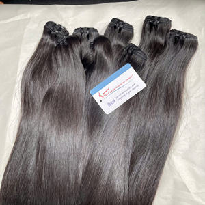 Paquets de cheveux naturels de trame d'os de cheveux bruts brillants super doublement étirés en stock en gros de paquets de cheveux humains - Product Image 6