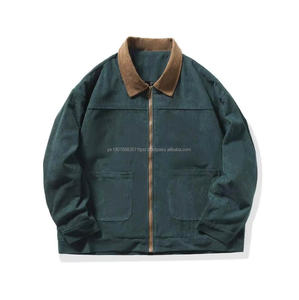 เสื้อแจ็คเก็ตคอร์ดูรอยดีไซน์ OEM คุณภาพสูงสำหรับผู้ชาย ฤดูใบไม้ร่วง ฤดูหนาว ทรงหลวม สไตล์วัยรุ่น แฟชั่นผู้ชาย ตกแต่งด้วยผ้าแบบ Patchwork สวยงาม แจ็คเก็ตเบสบอล - Product Image 4