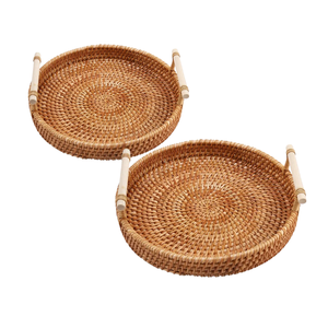 PANIER DE RANGEMENT DE FRUITS DE PLATEAU EN ROTIN tissé à la main du Vietnam Parfait pour une organisation élégante et écologique à la maison - Product Image 1