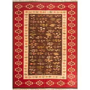 พรมขนสัตว์สีน้ำตาลเบจลายดอกไม้แบบนามธรรมสำหรับห้องนั่งเล่น ห้องโถง หรือห้องวัยรุ่น รูปทรงสี่เหลี่ยมผืนผ้า - Product Image 1