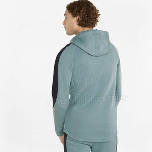 Sweat à capuche zippé personnalisé avec logo pour homme, en molleton de coton et polyester de haute qualité, coupe-vent et respirant, OEM sur mesure - Product Image 4
