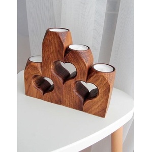 Luxury Finished Wooden <b>Tealight</b> Candle Stand Heart Shape Romantic Christmas Decor Handmade for Rustic Home Anniversary Gift - Product Image 3