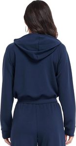 Sudadera con Capucha Azul Marino para Mujer, Manga Larga, Tejido de Algodón, Informal, para Otoño, con Bolsillos - Product Image 4