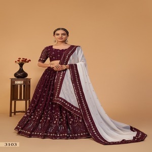 Vêtements de mariage Attrayant Nouveau Design Georgette Avec Paillettes Multi Fil Broderie Travail Lehenga Choli Au Prix De Gros - Product Image 1