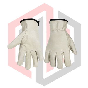 Heavy-Duty Split Leather Driver <b>Gloves</b> Comfortable Work Mittens Gardening Safety Breathable Grain Texture <b>Silicone</b>-Free - Product Image 5