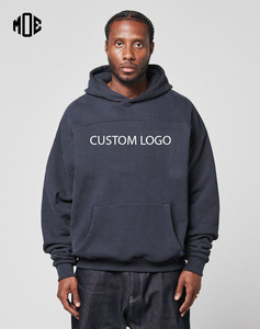 Nuevas sudaderas con capucha Vintage para hombre, sudaderas Boxy Fit de gran tamaño con hombros caídos, peso pesado, 100% algodón, felpa francesa 450GSM, teñido liso - Product Image 1