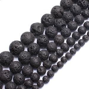 Prix de gros perles de pierre naturelle colorées de haute qualité perles de lave noire perles en vrac pour 4mm, 6mm, 8mm, 10mm fabrication de bijoux - Product Image 6