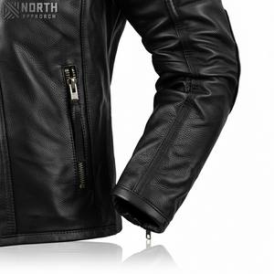 แจ็คเก็ตบอมเบอร์หนังแท้ลายพรางน้ำหนักเบา สไตล์มอเตอร์ไซค์ ยูนิเซ็กซ์ กันน้ำ ปิดด้วยซิป แฟชั่นฤดูหนาว ด้านหน้า - Product Image 3