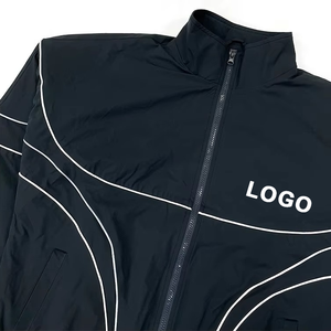 Custom <b>Reflective</b> Tracksuit Set Heat-Transfer Printed logo <b>Jacket</b> Fashion Patchwork Jogger Set Black Streetwear Sports Suit 100% - Product Image 3