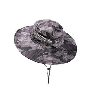 Wholesale Summer Fisherman <b>Cap</b> With String Hiking Wide Brim Blank Plain Bucket Hat Custom Logo Embroidered - Product Image 5
