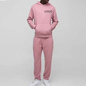 Chándal Informal para Hombre, Diseño de Tela de Algodón/Poliéster con Capucha, Cordones, Transpirable, Diseño de Color Sólido con Bolsillos Tipo Canguro - Product Image 1