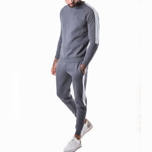 Sweats à capuche en coton d'été de couleur unie pulls 2 pièces pour hommes jogging sweats survêtement avec logo personnalisé pour adultes - Product Image 3