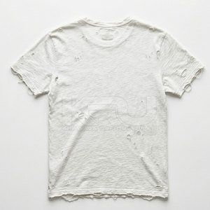 Camiseta de Hombre al por Mayor con Bordado Desgastado, Costuras Reforzadas, Diseño Personalizado, Tejido de Punto, Oversize, Material de Mezcla de Algodón Resistente - Product Image 2