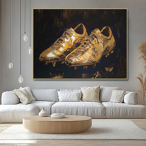 Pósteres <span class=keywords><strong>Deportivos</strong></span> Vintage para Jugadores, Lienzo Negro, Arte Oscuro, Decoración de Pared, Dorado, Mejores Imágenes de Zapatos de Fútbol, Impresión Artística - Product Image 1