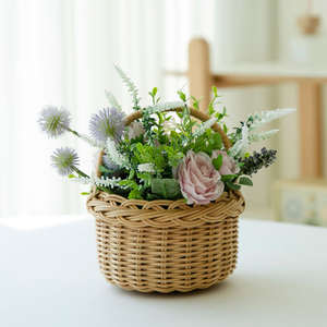 Cestas de boda de flores de ratán blanco natural, el precio más barato, cesta de adorno para arreglos de flores tejidas a mano - Product Image 3