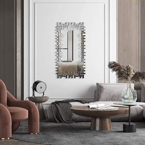 Miroir mural rectangulaire moderne de luxe, style royal antique, verre gravé orné, décoratif, à suspendre pour couloir - Product Image 3