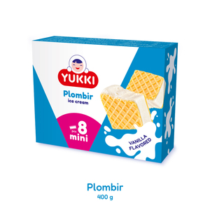YUKKI Vanilla Plombir en feuilles de gaufres 400g (Carton), Vente en gros auprès du fabricant - Product Image 1